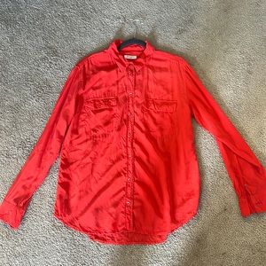 Women’s silk Equipment blouse size large.